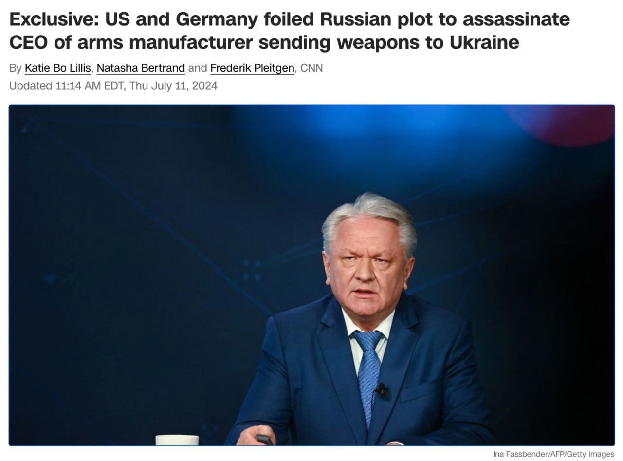 Jürgen Nauditt 🇩🇪🇺🇦 on X: "The USA and Germany prevented the Russian assassination attempt on the general director of the Rheinmetall defense plant because of his support for Ukraine This was reported