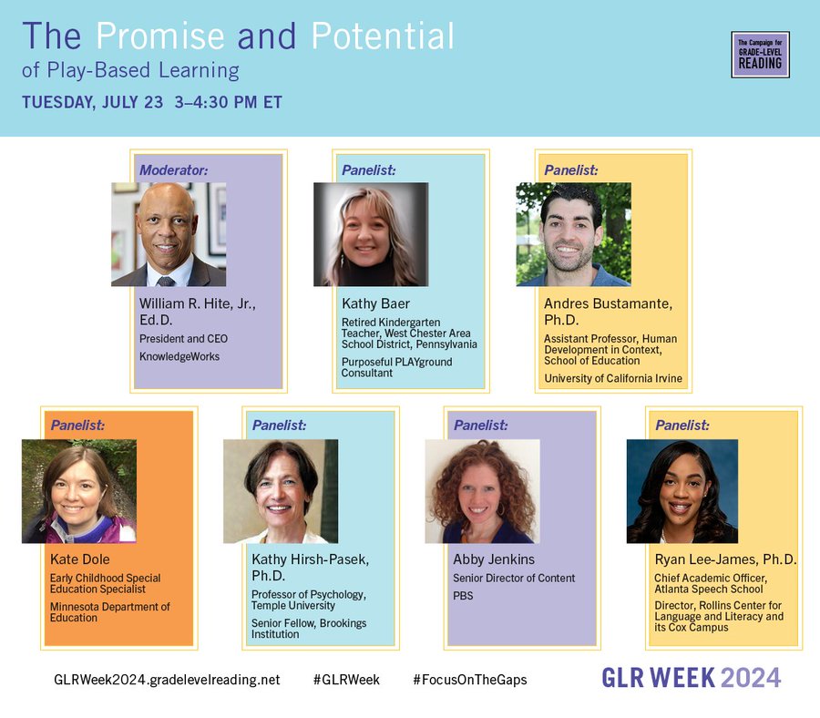 Cox Campus (@coxcampus) on Twitter photo On 7/23 @ 3pm <a href="/readingby3rd/">Campaign for Grade-Level Reading</a> will be joined by leading experts on play-based learning + state and local practitioners to discuss the power & promise of play <a href="/CoxCampus/">Cox Campus</a> <a href="/PBSKIDS/">PBS KIDS</a> @KnowledgeWorks @Bustamante_AS <a href="/BrookingsInst/">The Brookings Institution</a> REGISTER: bit.ly/45kKpkN #GLRWeek On 7/23 @ 3pm <a href="/readingby3rd/">Campaign for Grade-Level Reading</a> will be joined by leading experts on play-based learning + state and local practitioners to discuss the power & promise of play <a href="/CoxCampus/">Cox Campus</a> <a href="/PBSKIDS/">PBS KIDS</a> @KnowledgeWorks @Bustamante_AS <a href="/BrookingsInst/">The Brookings Institution</a> REGISTER: bit.ly/45kKpkN #GLRWeek