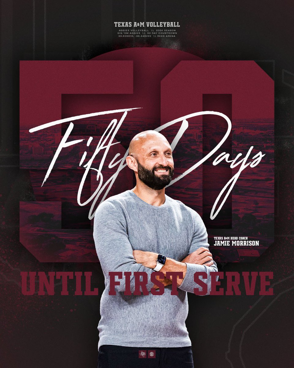 We’re 5️⃣0️⃣ days away y’all 🤩‼️

#GigEm // #AggieVB