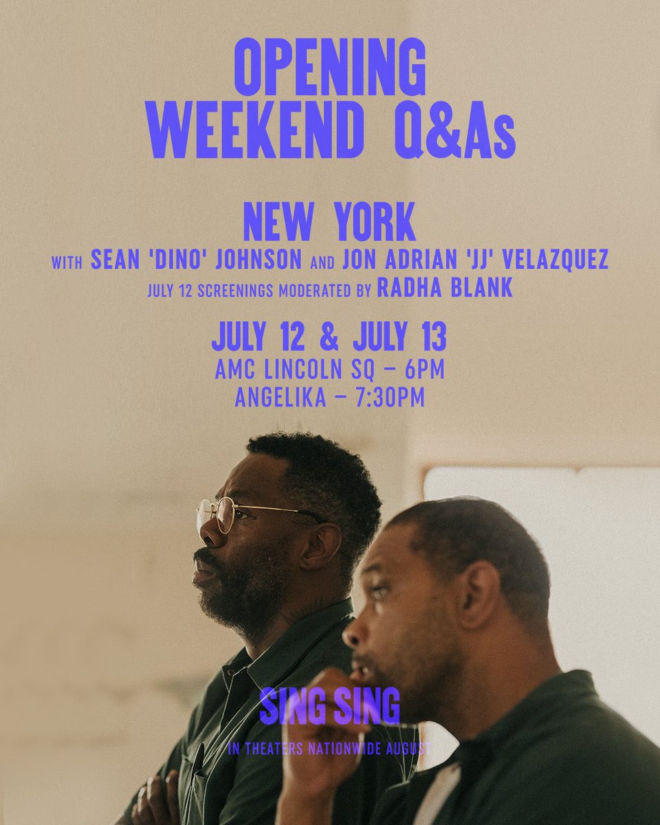 Join me, actors Sean ‘Dino’ Johnson &amp; Jon Adrian ‘JJ’ Velazquez at opening weekend screenings for @singsingmovie. I was so moved by this special film starring my brother Colman Domingo (<a href="/kingofbingo/">nathan campbell</a>) &amp; the amazing cast directed by of Greg Kwedar (@gkwedar) COME THOO!