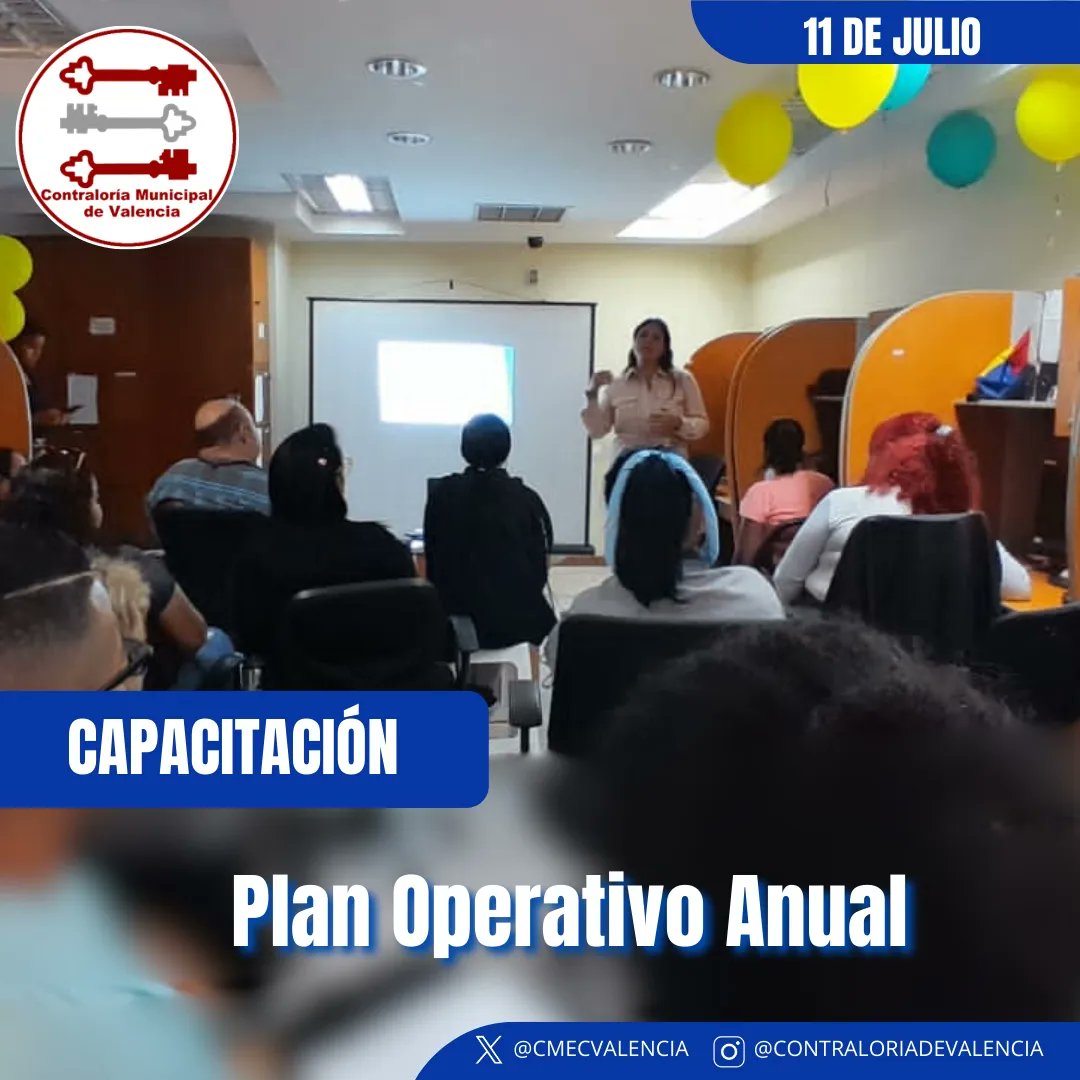 CMECValencia's tweet photo. Siguiendo los lineamientos del Contralor (I) del Municipio Valencia Abg. Rafael Martínez, se llevó a cabo a través de la Dirección de Planificación, Presupuesto y Control de Gestión, a cargo de la Lcda. Jennifer Carballo, la Capacitación referente al Plan Operativo Anual (P.O.A). https://t.co/c7jEBWKvYa