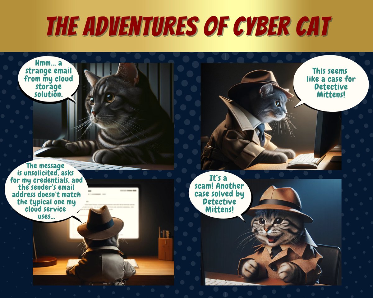 adNETtechnology's tweet image. Be cautious of emails, phone calls, or text messages claiming that your cloud account has expired or been compromised. Research the company and contact them directly using the information provided on their official website. #CyberCat #cloud