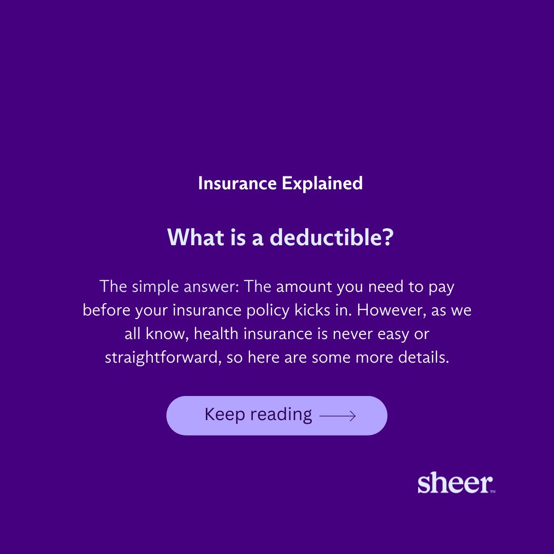 sheer_health's tweet photo. #InsuranceExplained “Deductible.” - It’s almost like the big words are used to distract you, right? Even after you’ve read your insurance policy, most people still don’t understand what some of the insurance jargon means. We make it easy. https://t.co/YzRo6UREY3 https://t.co/f5g2lm2TaT