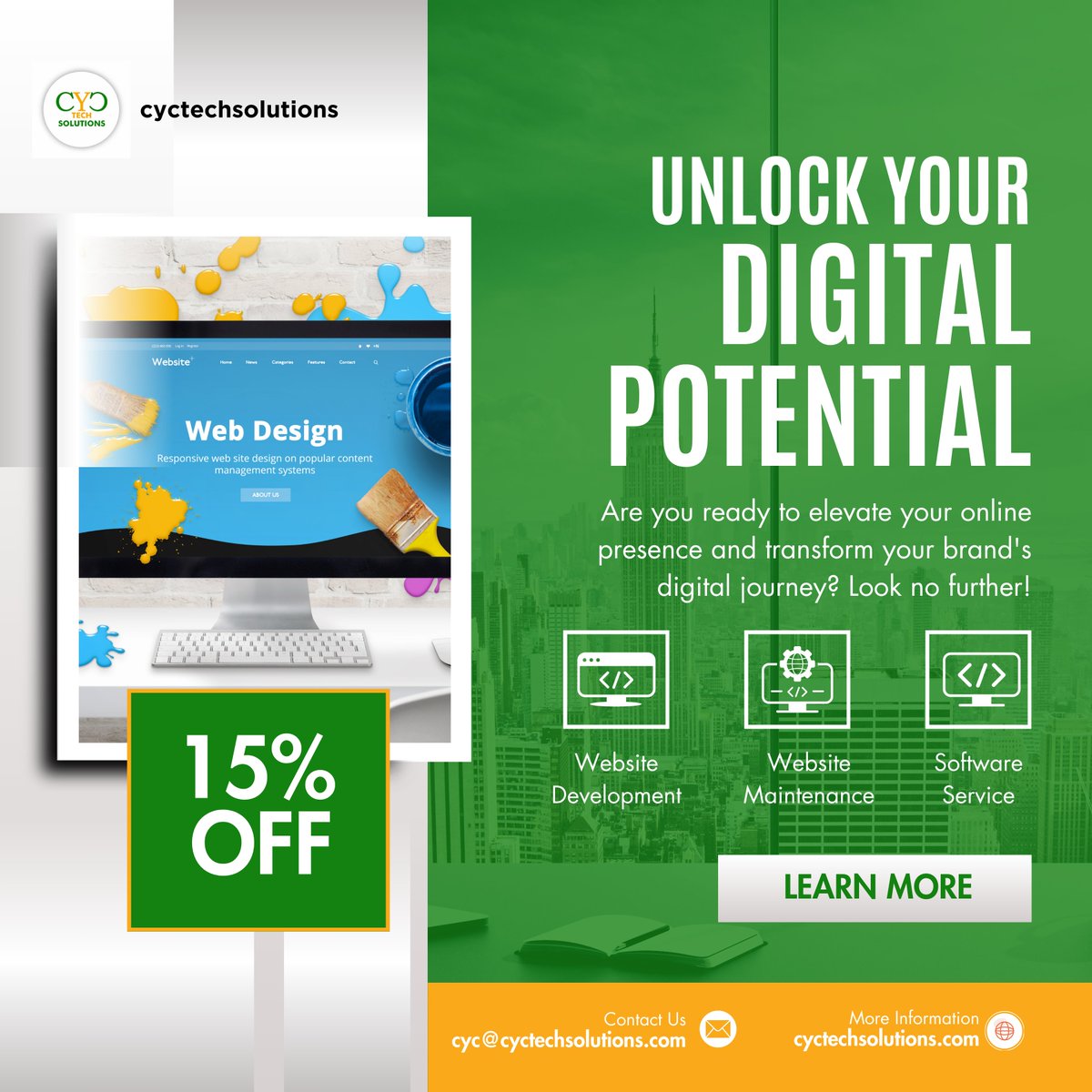 cyctechservices's tweet image. Let&apos;s get started....!

Turn your ideas into digital solutions and elevate your online presence. 
#cyctechsolution #webdesign #business #BusinessSolutions