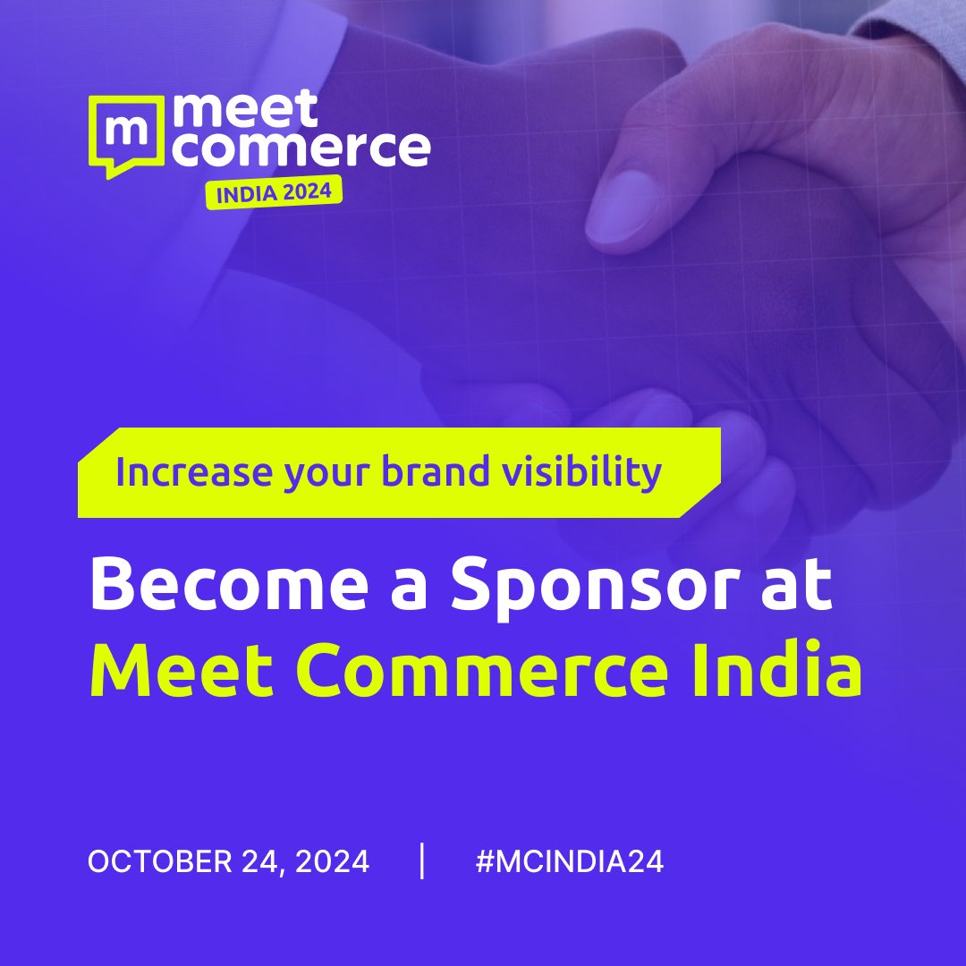 meetcommerce_in's tweet photo. Sponsorship for @meetcommerce India is open! Gain visibility in the #eCommerceCommunity. Connect with top professionals and decision-makers. Request info: https://t.co/ihYhTgFVph 

#MeetCommerce #MCIndia24 https://t.co/O6LLnpRvO8