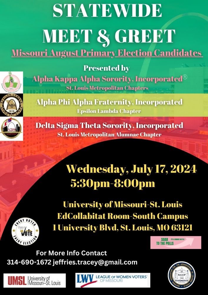 green_umsl's tweet photo. @UMSL is hosting a “Meet &amp; Greet” on 7/17 at 5:30PM. Facilitated by the ⁠@LWVSTL, it'll include many candidates for local &amp; state election seats.

Reminder: Voting based on informed opinions of candidates presenting policy solutions to problems like climate change is crucial! https://t.co/zfVNnJyXlh
