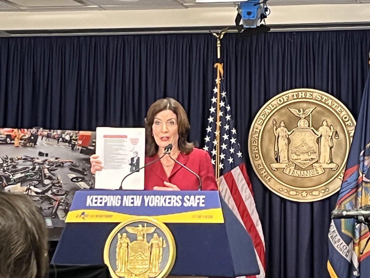 .⁦<a href="/GovKathyHochul/">Governor Kathy Hochul</a>⁩ holds up #Trump’s Project 2025 says “we should be talking about this threat…” ⁦<a href="/1010WINS/">1010 WINS on 92.3 FM</a>⁩ ⁦<a href="/wcbs880/">WCBS</a>⁩