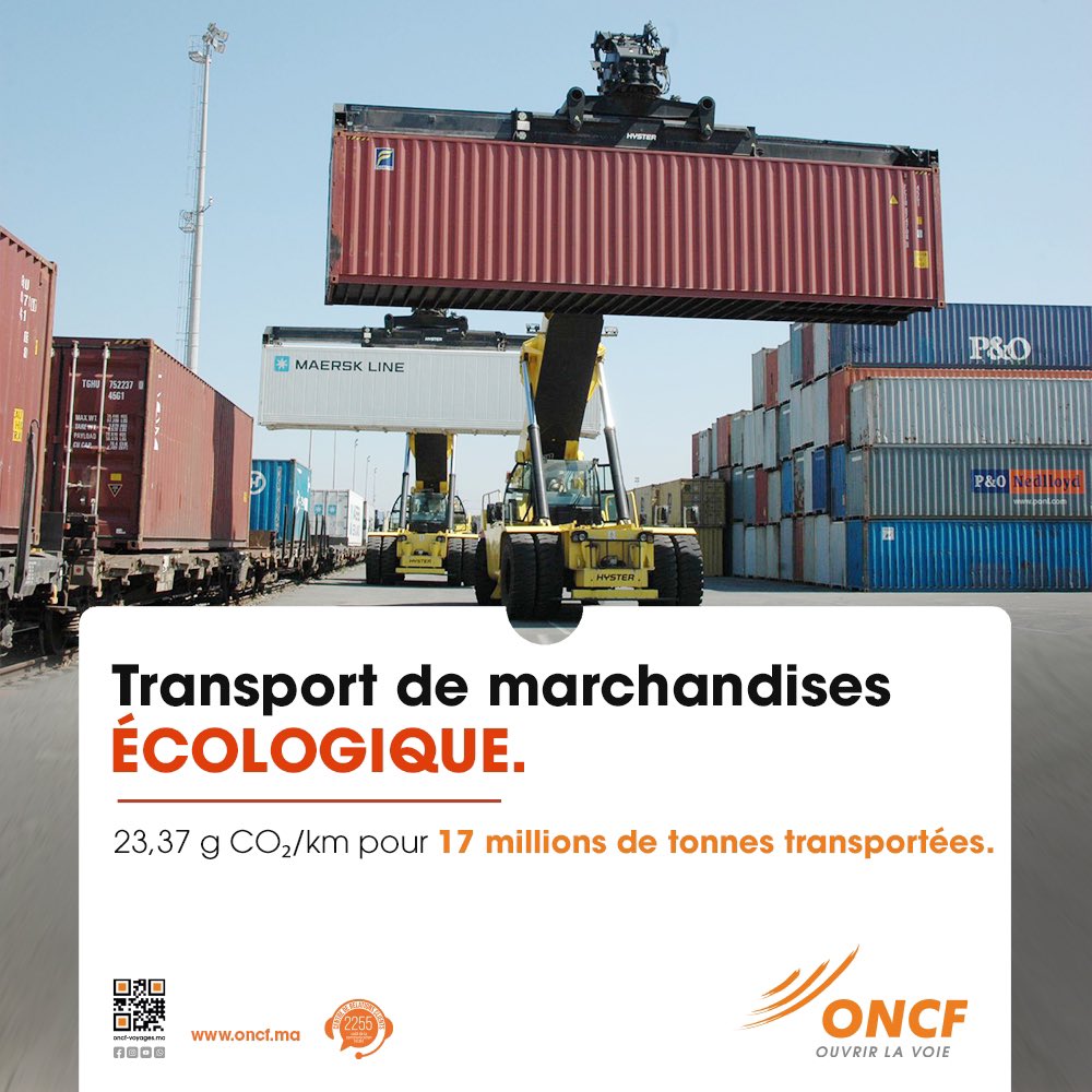🌍 Nous sommes fiers d'annoncer une réduction de 20% de nos émissions de GES en 2023, avec seulement 297 000 eq CO₂ ! Grâce à nos efforts continus, nos trains génèrent 9 fois moins de CO₂ par kilomètre qu'une voiture. 🌱

#developpementdurable #ONCF #mobiliteecologique