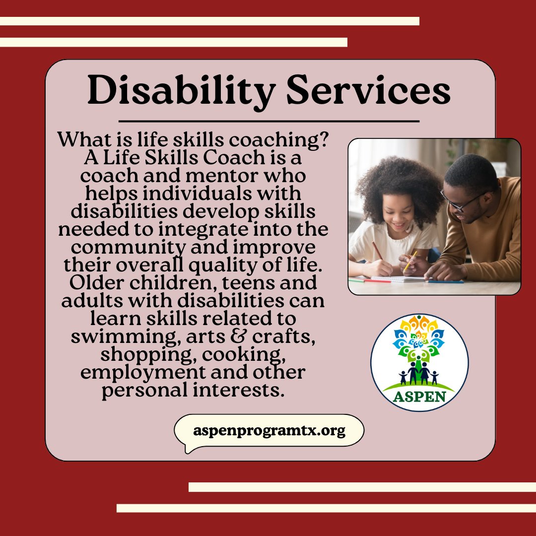 ASPENProgramTX's tweet image. Check out our website: aspenprogramtx.org

Visita nuestra página web: aspenprogramtx.org/es

#LifeSkillsCoaching #LifeSkills #LifeSkillsTherapy #DisabilityResources #DisabilitySupport #HabilidadesParaLaVida #ConsejeriaDesarrolloHabilidades #TerapiaDesarrolloHabilidades