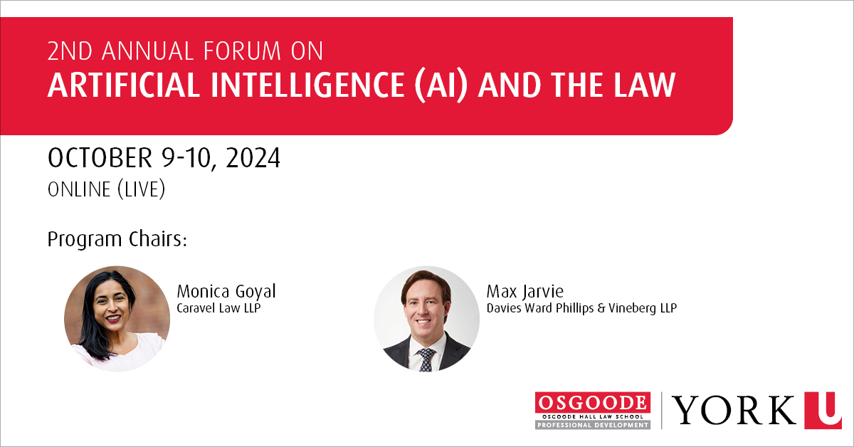 A leading faculty of industry and legal experts like <a href="/MonicaNGoyal/">Monica Goyal</a> will help you decode need-to-know technology, and terminology, guide you through the evolving AI regulatory framework in Canada and abroad: bit.ly/4aGrty8