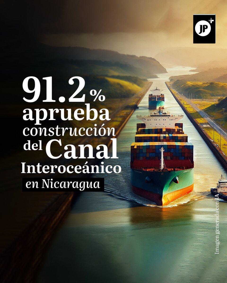 jpmasespanol's tweet photo. 🇳🇮 Una reciente encuesta realizada por la firma M&amp;R, reveló que la mayoría de los ciudadanos nicaragüenses respalda la iniciativa de construir un Canal Interoceánico, un megaproyecto que busca posicionar a Nicaragua como un actor clave en el comercio marítimo global. https://t.co/qxWzhTI7yx