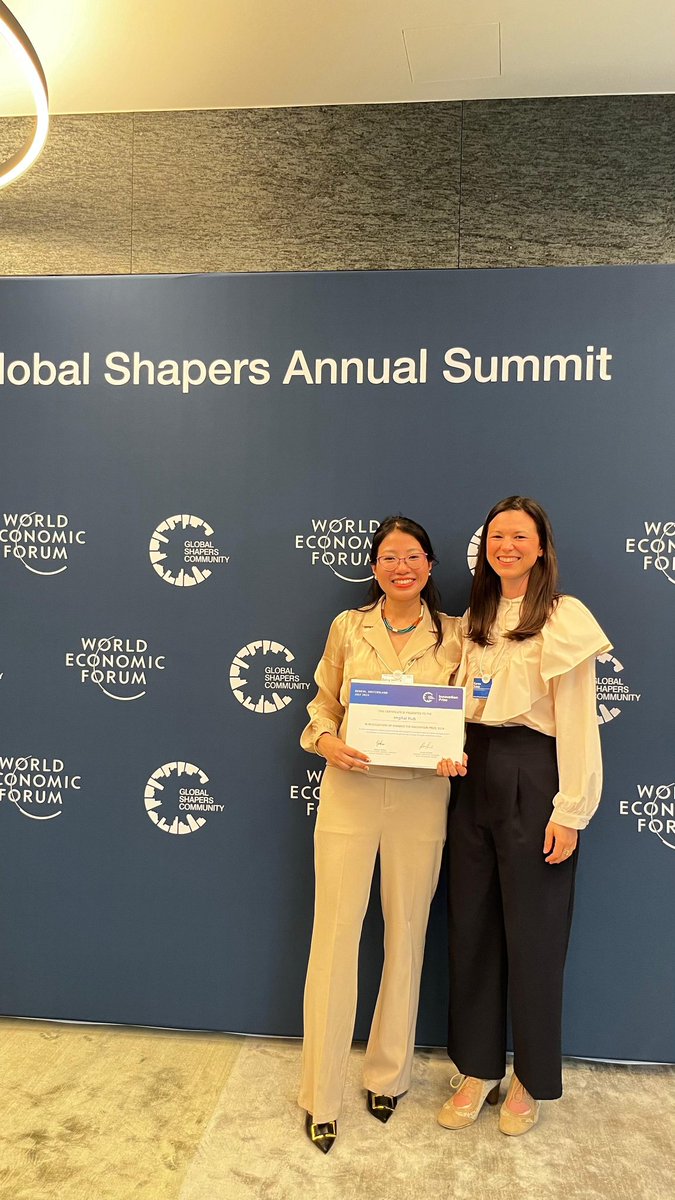 GSImphal's tweet photo. Our Curator ,Miss Zuicy Beauty  Akoijam was presented with the  award by Ellyn Shook, Chief Leadership &amp; Human Resources Officer, Accenture and Laurent Frexie of Nestle at Annual Shapers Summit held in Geneva, Switzerland, on July 11, 2024
#GSAS24 #InnovationPrize #GlobalShapers https://t.co/qsclSerEp5
