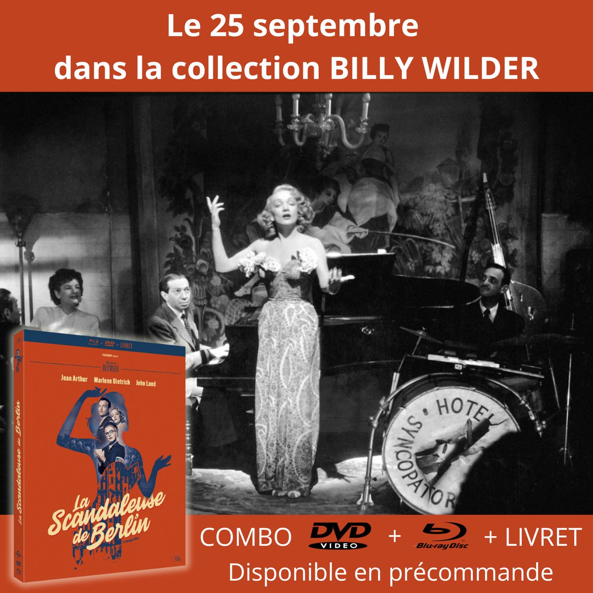 RiminiEditions's tweet photo. LA SCANDALEUSE DE BERLIN dans notre collection BILLY WILDER le 25 septembre est disponible en précommande
👉 10% de remise sur les précommandes ici:
https://t.co/689X7yXfdt
#LaScandaleuseDeBerlin #AForeignAffair #BillyWILDER #MarleneDIETRICH #BLURAY #DVD #CollectionBillyWILDER https://t.co/IJYRAcsn1b