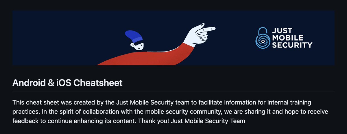 Hey, X community! check out this awesome cheat sheet :) for Android and iOS!

medium.com/@justmobilesec…

GitHub link: github.com/justmobilesec/…