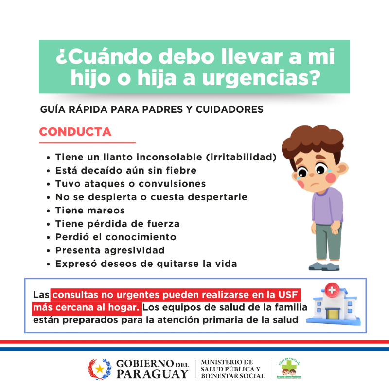 msaludpy's tweet photo. 🚨 #EmergenciasPediátricas: estos son los signos que no puedes ignorar

Médicos del Hospital Gral. Pediátrico "Niños de Acosta Ñu" elaboraron una guía rápida de reconocimiento para ayudar a padres y cuidadores a identificar cuándo deben llevar a un niño al servicio de urgencias.