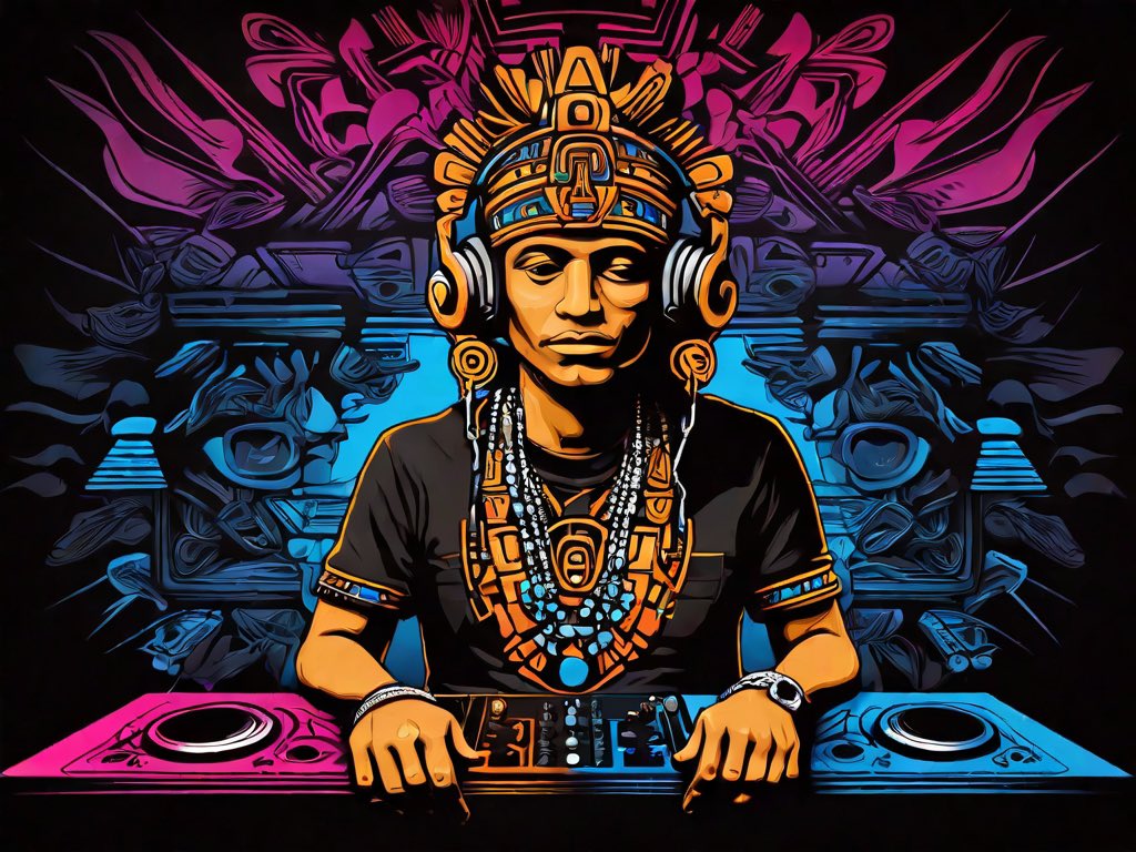 opaxinator's tweet photo. Aztec Dj Artwork https://t.co/QizWEXAE3Q
