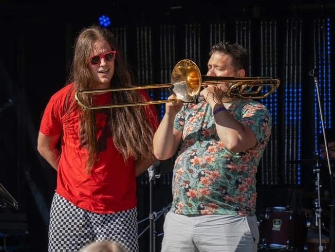 When you're busting out wall-to-wall horn bangers but your lead singer has "feedback"