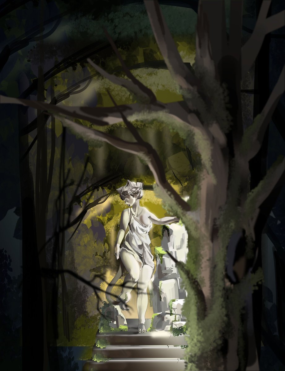 toti_avva's tweet photo. The neko in the cold stone lurks in the wilds of the most remote forest, I saw it myself.

#neko #sculpture #darkacademy https://t.co/oanxekz4HD