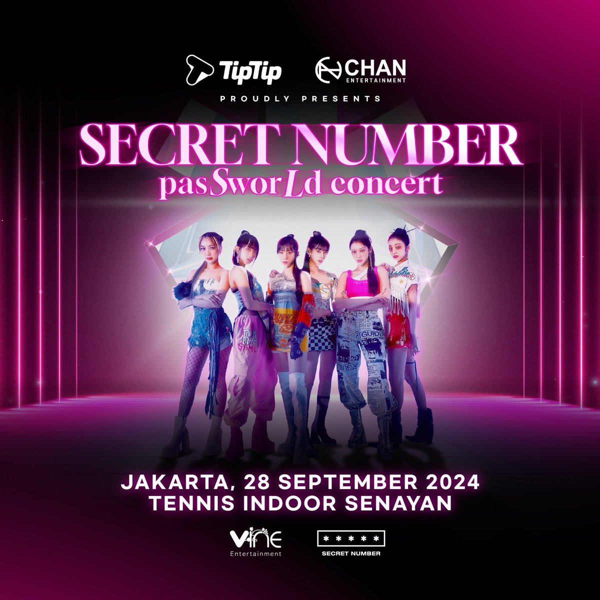 nugupromoter's tweet photo. SECRET NUMBER will hold their first concert 'pasSworLd' in Indonesia on September 28th at Tennis Indoor Senayan, Jakarta https://t.co/WrR9bu2vOg