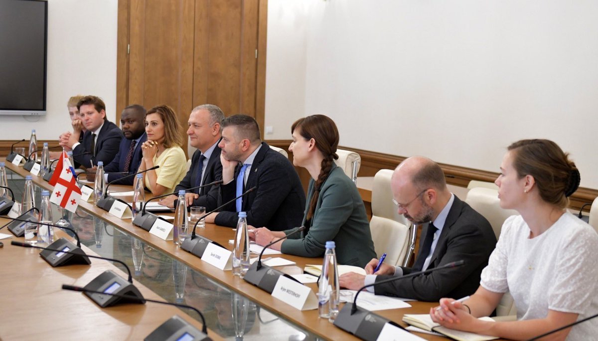 A delegation from 🇳🇱Parliament visited 🇬🇪 as part of regional visit &amp; met w/  President, representatives of 🇬🇪Parliament, government, opposition &amp; NGOs. 🇳🇱MPs expressed grave concerns about recent developments, incl Foreign Influence law, leading to de facto halt of 🇪🇺 accession.
