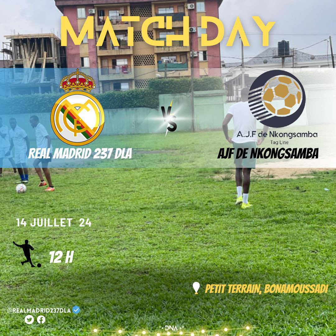 Hello Madrid 🤍 

Ce dimanche 14 juillet 😎 un adversaire intéressant se détresse sur le chemin de notre équipe l' #AJF_NKONGSAMBA.
Cette rencontre promet d'être spectaculaire 🔥
#RMAAJFN
#DIRCOMRMA237DLA