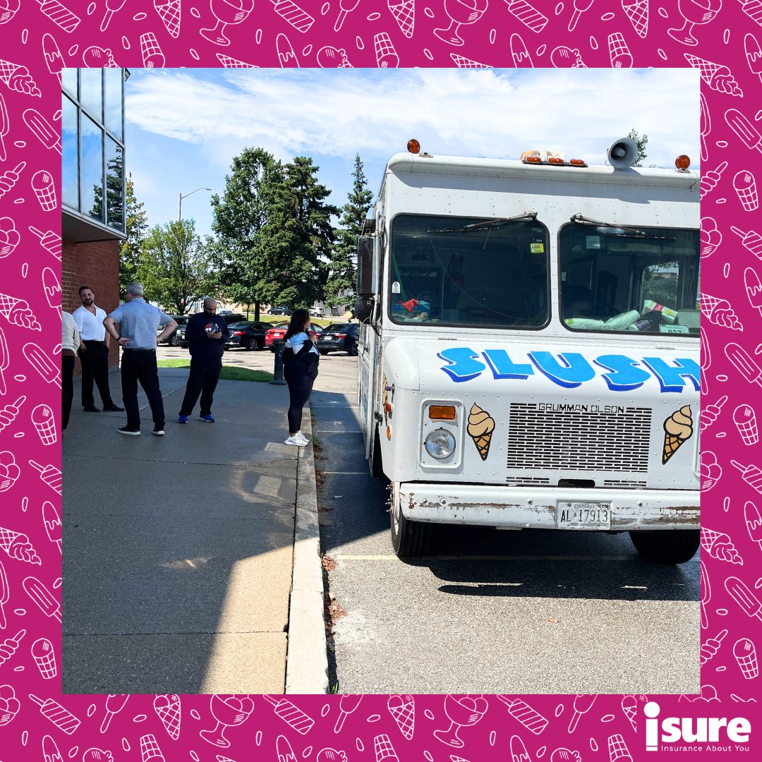 isurecanada's tweet photo. Who knew that all it takes to bring out the sun on a rainy day is an ice cream truck? 🍦☀️ Thanks to everyone who braved the crazy weather yesterday for some sweet treats!🍨
#icecreamtruck #icecream #officesocialevent #isure #brokerlife #insuranceprofessionals #insuranceaboutyou https://t.co/D9VPHEPLF6
