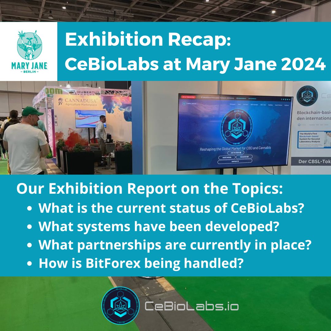 CeBioLabs's tweet image. 📄Exhibition Recap: Mary Jane 2024 in Berlin

We were delighted to meet up with the community at Europe's largest hemp fair in Berlin. Our Exhibition report are now available:

📌 Read now: cebiolabs.io/cebiolabs-at-m…

#Blockchain #BSC #Legalisierung #Cannabis $CBSL #CBSL