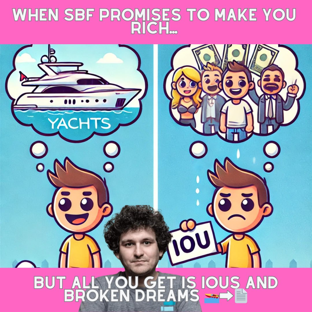 SamBankmanFuck's tweet photo. Dreams shattered, wallets emptied. Thanks, SBF! #FTX #CryptoDisaster https://t.co/9Rzz0PqwWb