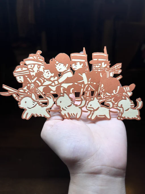 意外に切るとこいっぱいで大変だった 今年の2月23日から始めた金カム切り絵、41個目 #ゴールデンカムイ #切り絵