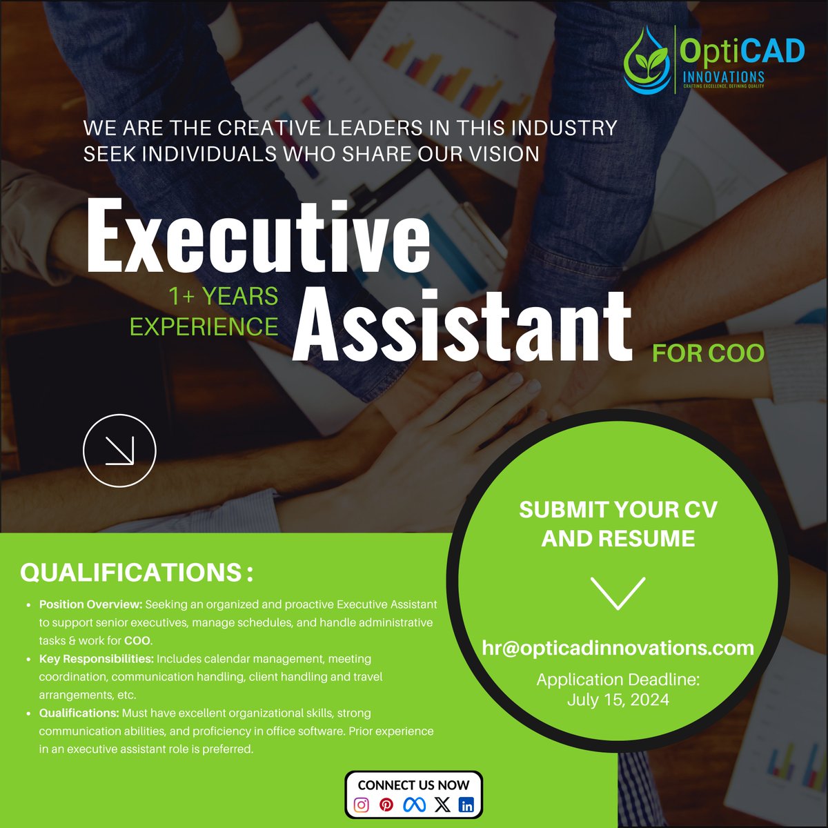 OptiCAD_In's tweet image. Exciting Opportunity at 𝐎𝐩𝐭𝐢𝐂𝐀𝐃 𝐈𝐧𝐧𝐨𝐯𝐚𝐭𝐢𝐨𝐧𝐬! Join us as an 𝐄𝐱𝐞𝐜𝐮𝐭𝐢𝐯𝐞 𝐀𝐬𝐬𝐢𝐬𝐭𝐚𝐧𝐭 to the 𝐂𝐎𝐎.

Apply today:📩𝐡𝐫@𝐨𝐩𝐭𝐢𝐜𝐚𝐝𝐢𝐧𝐧𝐨𝐯𝐚𝐭𝐢𝐨𝐧𝐬.𝐜𝐨𝐦 or contact our 𝐇𝐑 𝐭𝐞𝐚𝐦.

Last Date for Application: 15/July/2024
Location: Delhi