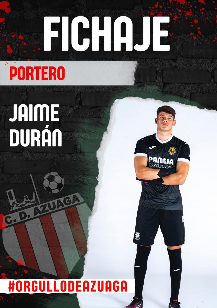 cdazuaga's tweet photo. TEMPORADA 2024-2025 | FICHAJE

JAIME DURÁN, vuelve a casa. El canterano azuagueño, 23 años, firma por el CD Azuaga tras pasar por algunas de las canteras más prestigiosas del fútbol español: CORDOBA CF, VILLARREAL CF y RCD MALLORCA. https://t.co/IWcMbb8cqL