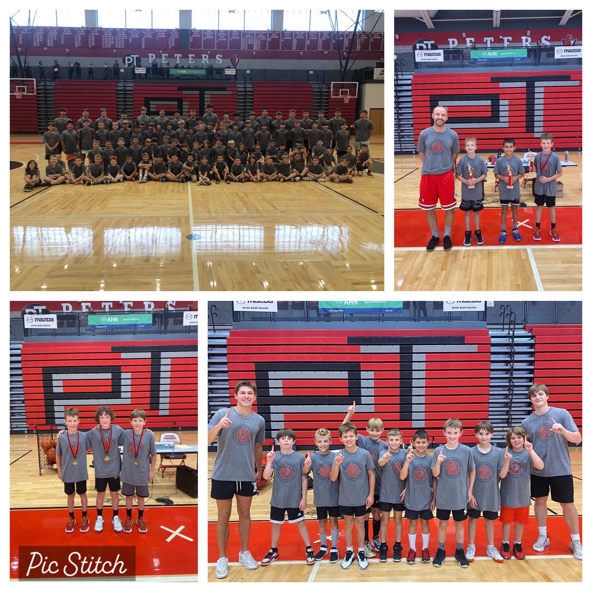 That’s a wrap for Session 1 of camp for our 3rd-5th graders. Congrats to our team champs: Michigan!

Also our contest winners for Combo Lay-ups, Ball Handling, Free Throws and Hot shot!

Campers were excellent all week. Future looks bright!