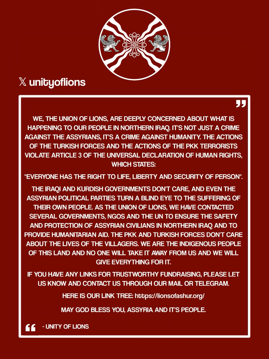 unionoflions's tweet photo. New update on the current humanitarian situation in northern Iraq. Please share.

https://t.co/Lplnm6kNSy https://t.co/N8CtxlyeMA