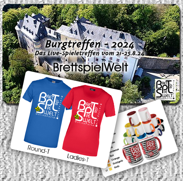 Kommt alle zum diesjährigen Burgtreffen auf der schönen #freusburg vom 21-25.8.2024 freuen wir uns wenn Du dabei bist.
Brettspielen bis zum Umfallen mit vielen netten Leuten.
Anmeldung und Infos unter:
brettspielwelt.de/Community/Freu…