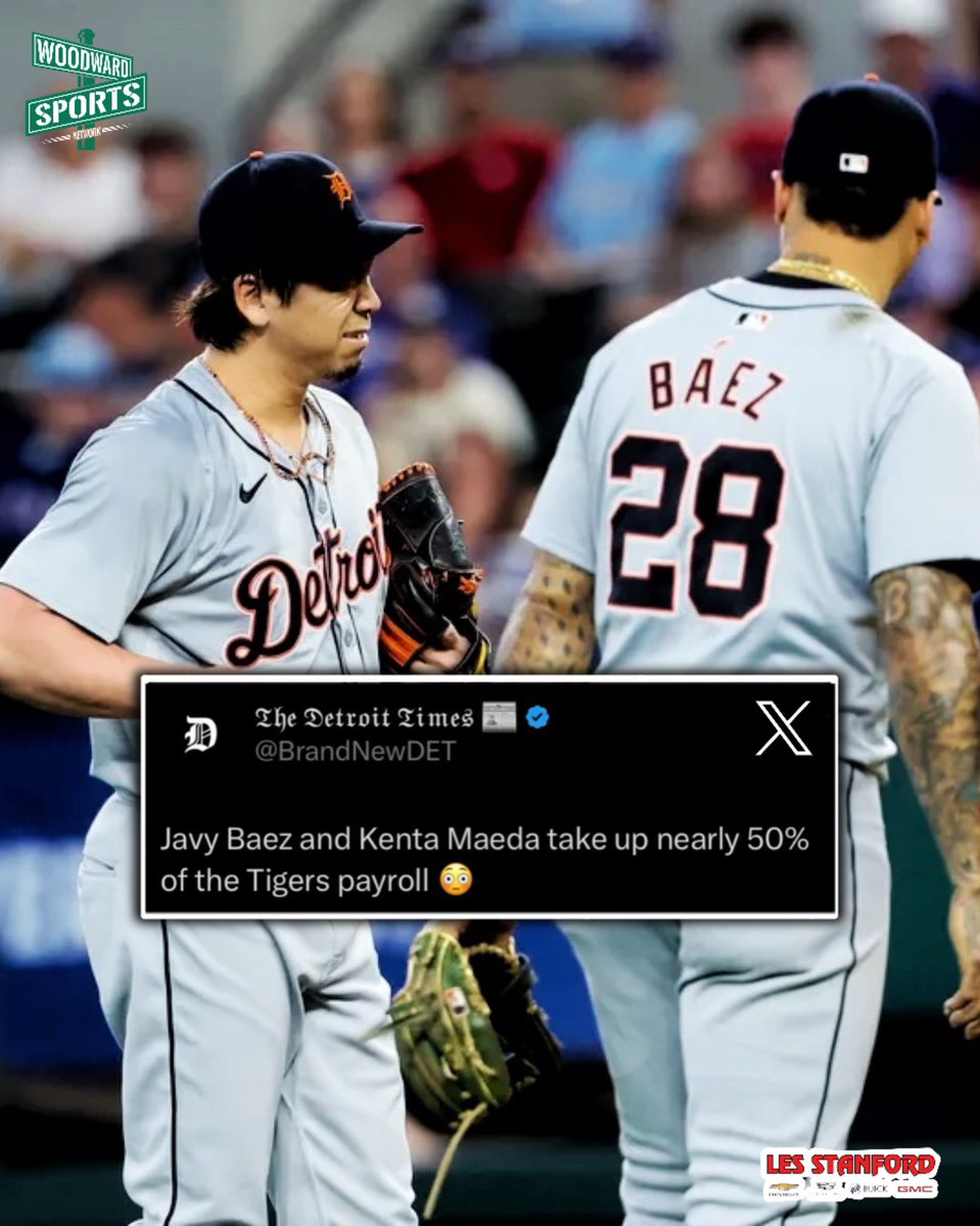 woodwardsports's tweet photo. Kenta Maeda : $14M - 7.26 ERA

Javier Baez : $25M - .181 AVG, .460 OPS

An ugly contract situation for the Detroit Tigers 😬 https://t.co/GwzjNRPV8l
