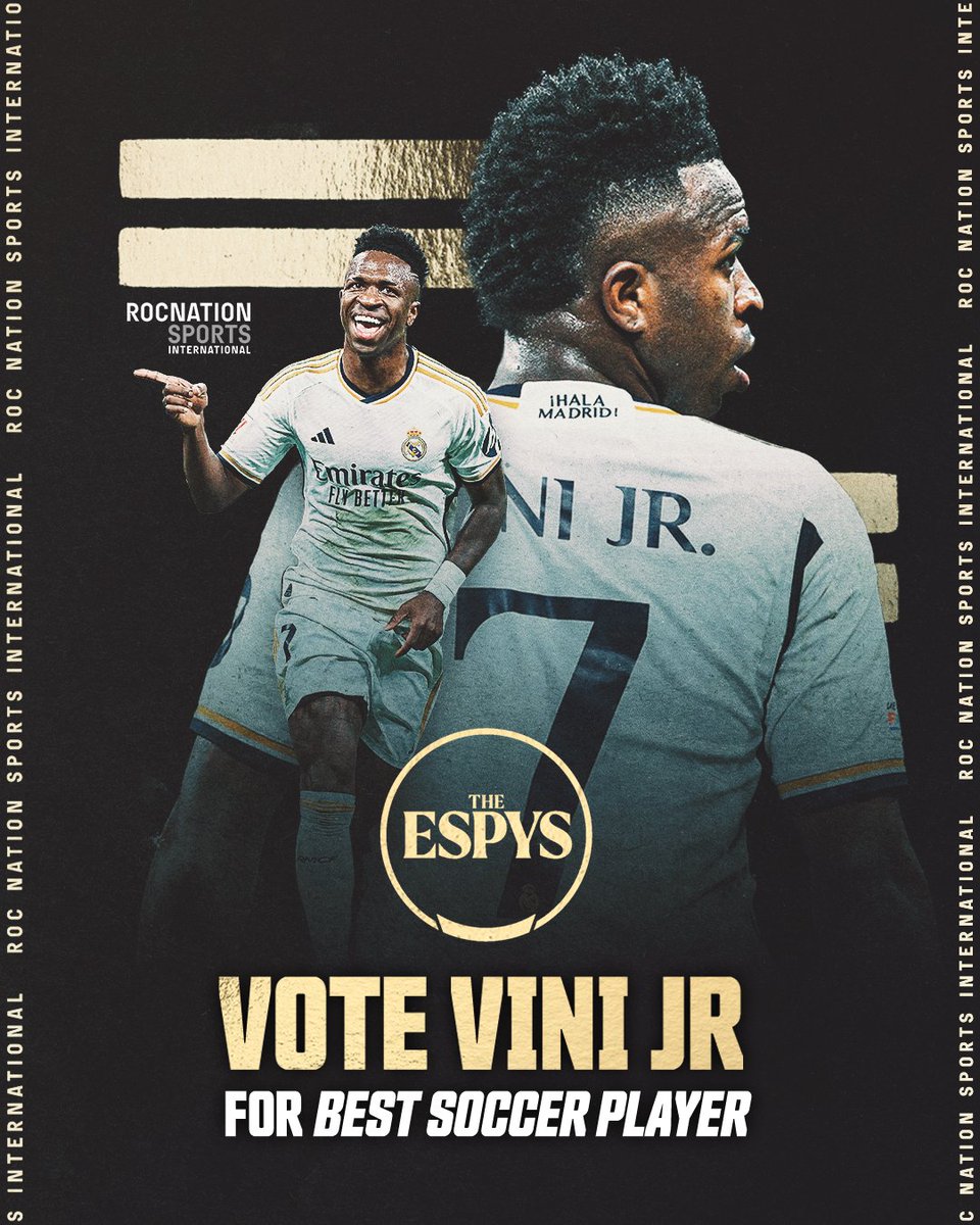 Final few hours to vote <a href="/vinijr/">Vini Jr.</a> for Best Soccer Player at the ESPYS ⏳

Vote here: RocNation.lnk.to/VoteViniJr