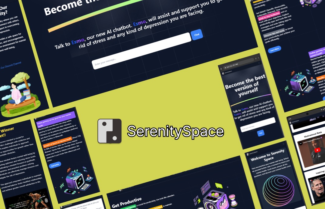 CArkadyuti's tweet photo. Are you feeling stressed and depressed?
worry not, me and my teamates @adityasingh7211 and @ysameer001 have created a solution just for you. 
Visit SerenitySpace
https://t.co/pjuzVf1Swm https://t.co/T5f36tJ1wg