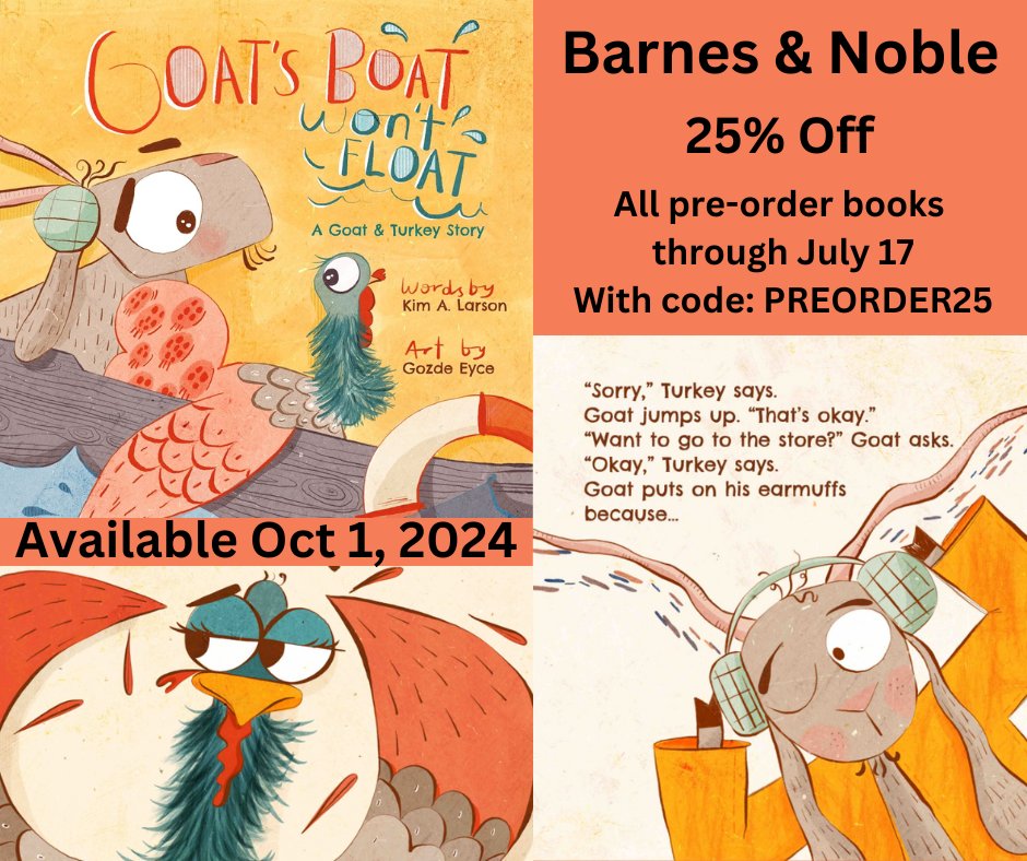 KimALarson7's tweet photo. I support our local bookstores but I want to share this sale if it helps make my book more affordable. My picture book is also an early reader that uses phonics. Lot's of rhyming words. And fainting fun!!
https://t.co/NDPqc66hbe https://t.co/R5EN8ta0Un