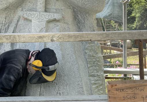 Inauguration de la sculpture d’Alan Barbetorte, le jour de la commémoration de la bataille de Saint Aubin du Cormier, le 28 juillet 2024! [Communiqué de presse de MAB, Musée Archipel Breton] dlvr.it/T9SmK4