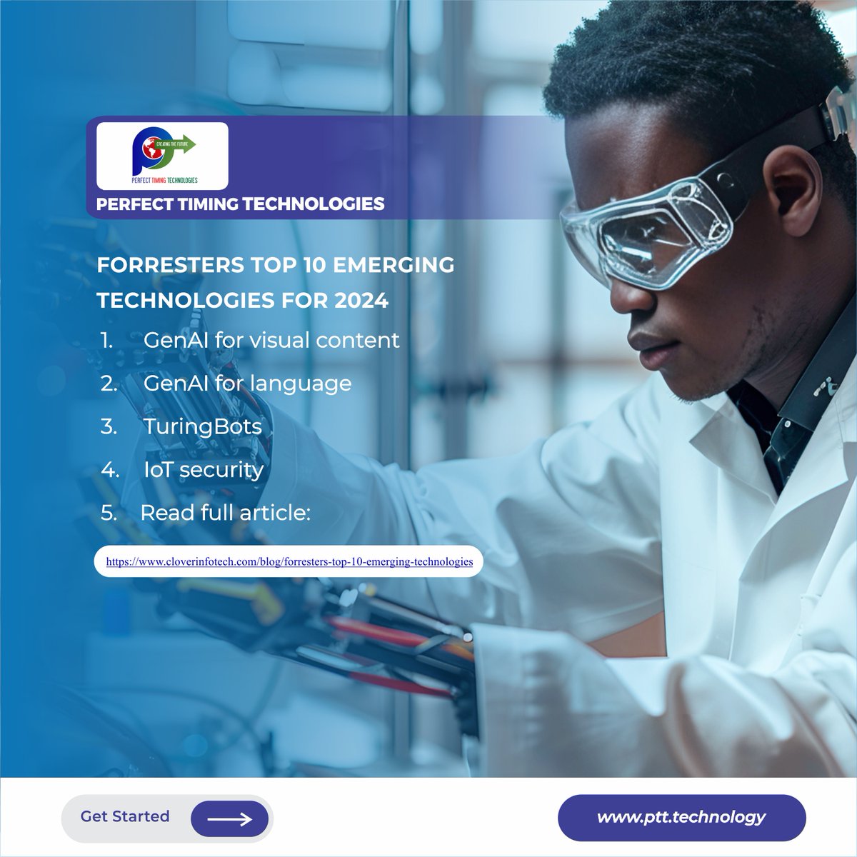 pttglobal's tweet photo. Forrester’s Top 10 Emerging Technologies For 2024

Read here: https://t.co/WEKVvrdQoy

#PerfectTimingHolding #PerfectTimingTechnologies #ForresterTechTrends #IoTSecurity #ArtificialIntelligence #GeneticAI #AR #VR #AI #5G #MachineLearning #Robotics #Cybersecurity #DataAnalytics https://t.co/HytVngx3Es