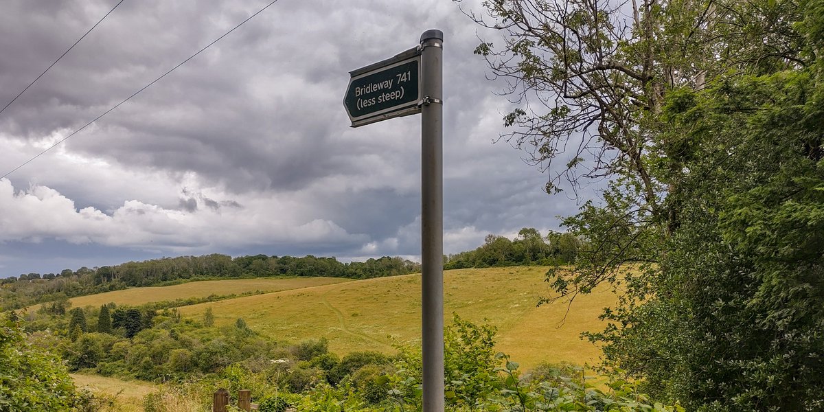 HeritageClsdn's tweet photo. A post on Bridleway 741 for #FingerpostFriday - an easy route up and down the steep slope between #FarthingDowns and #HappyValley with amazing views https://t.co/DukzhLZhPG