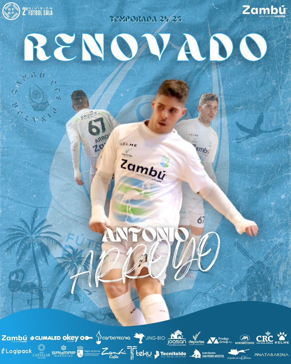 CFS_Pinatar's tweet photo. OFICIAL 🦩 | @arroyakus renueva con el Zambú CFS Pinatar para aportar su talento 🤩 

🌟 El crack de Roldán seguirá sumando al equipo pinatarense en Segunda con su calidad 

🌐 https://t.co/T6Nnxmhm2A 

#PicoYPala #GoZambú #GoPinatar 💙 https://t.co/KAODypmweI