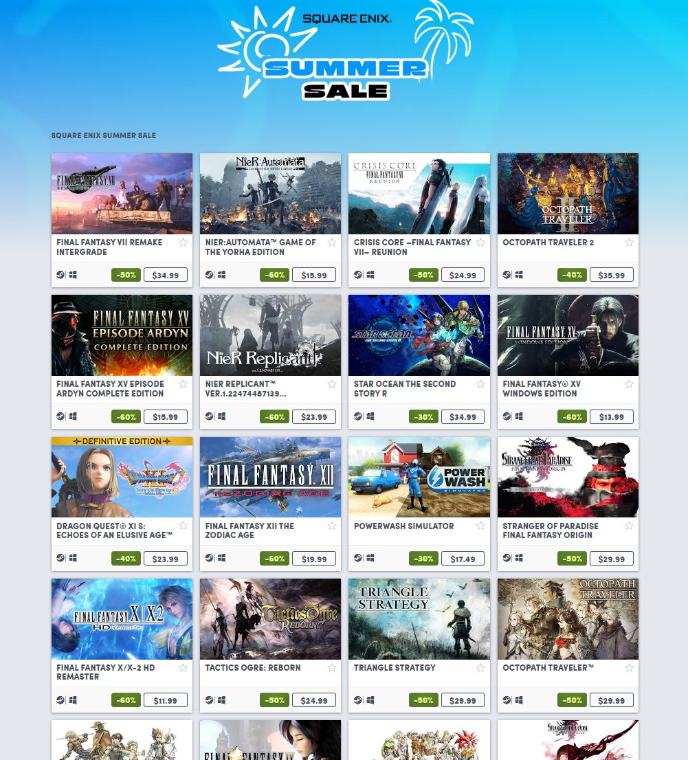 Wario64's tweet image. Square Enix Summer Sale on Humble bit.ly/2MSSTuz #ad