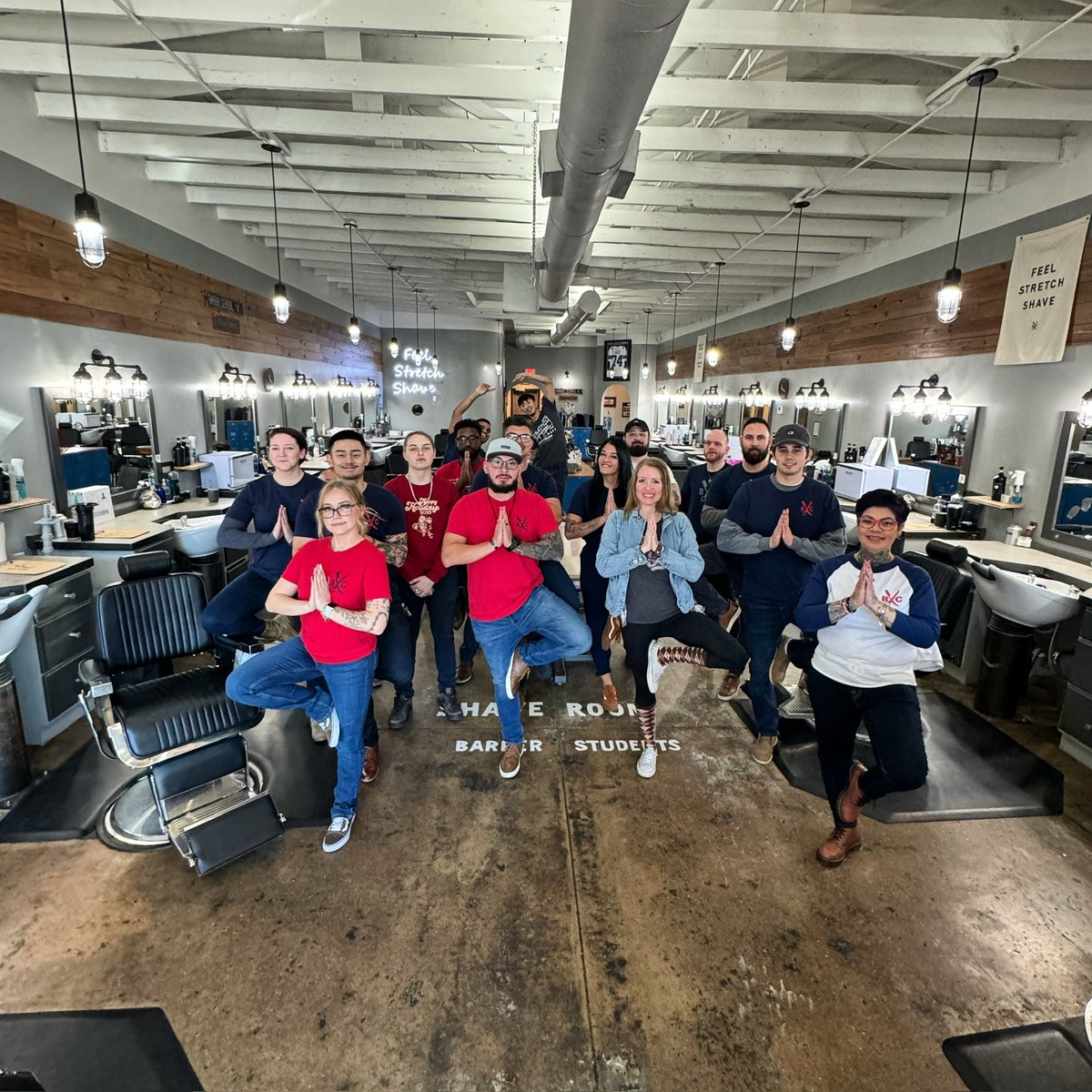 Barber yoga 🧘  #bladecraftbarberacademy 

#barberschool #barber #barbershopconnect #barbers #barbershop #barberstudent #barbers #haircut #barberlife #dallashairstylist #dallasbarber #dfwhairstylist #dfwbarbershop