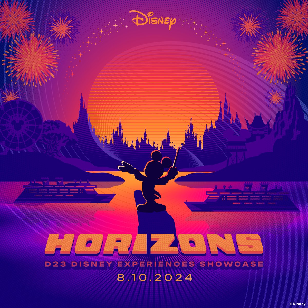 DisneyParks's tweet photo. JUST RELEASED 📣 The full programming lineup for D23: The Ultimate Fan Event is here! Don’t miss the Disney Experiences Showcase on Aug. 10 for a live musical celebration of Disney storytelling 🐭🪄🎶: https://t.co/93XgXvp7N2 https://t.co/2v9rvSxAxP