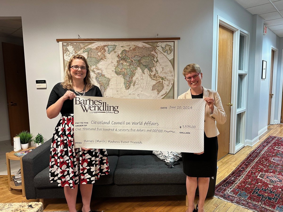 BarnesWendling's tweet image. It was an honor to feature @CleWorldAffairs as the charity for our 2024 Barnes (March) Madness event! With proceeds raised from the event, we donated $1,575 to CCWA. Learn more about the organization here: hubs.li/Q02GdXk00

#BarnesWendling #BarnesMadness #CCWA