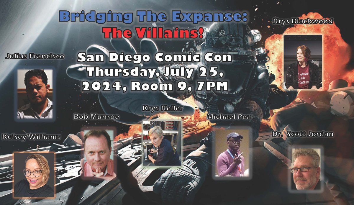 Miclpea's tweet image. All #ScreamingFirehawks are invited to our panel Bridging The Expanse: The Villains! at San Diego Comic Con!!