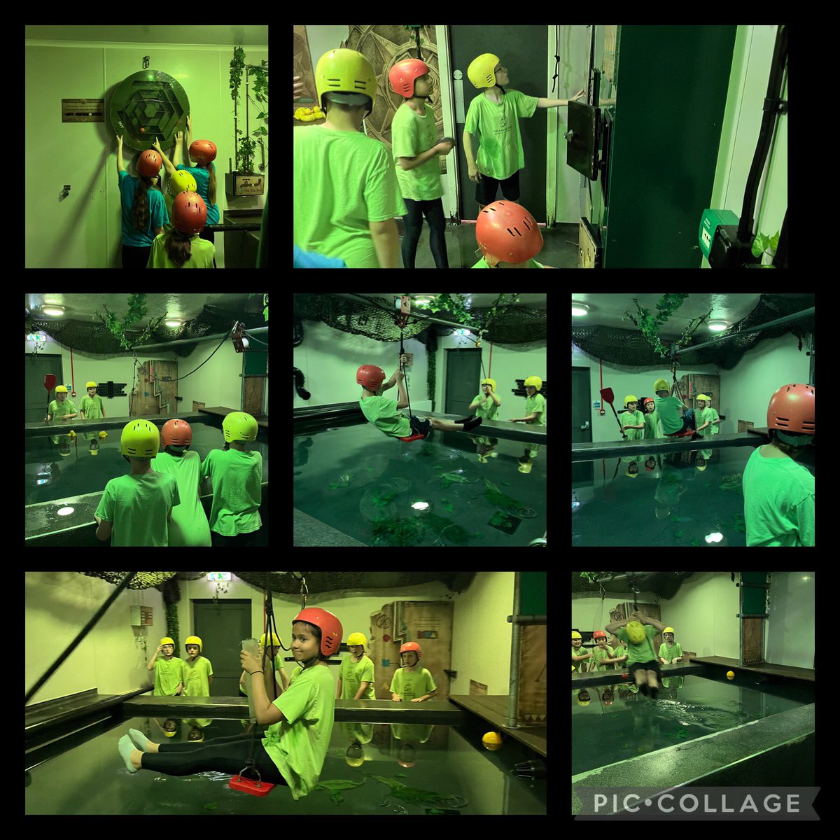 MrMacklin3's tweet photo. An amazing afternoon for Mountain group @Hollymountbury with the terrifying piranha pool! Luckily they survived! They then used their communication skills to tackle the tricky Nightline course #teamwork #cooperation https://t.co/1uiPZ8owat
