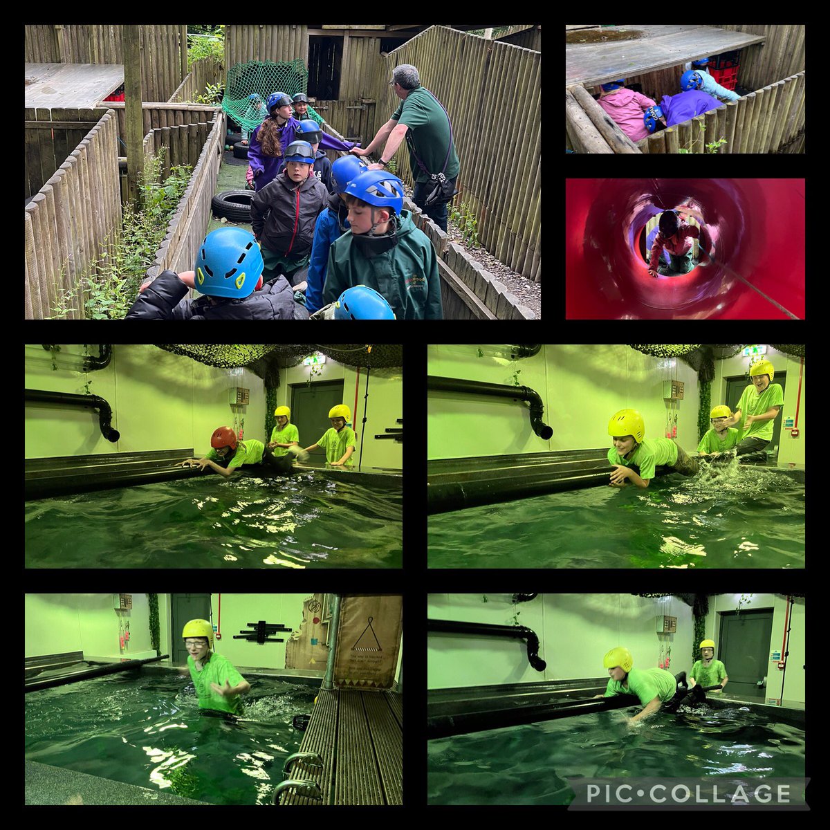 An amazing afternoon for Mountain group <a href="/Hollymountbury/">Holly Mount RC Primary</a> with the terrifying piranha pool! Luckily they survived! They then used their communication skills to tackle the tricky Nightline course #teamwork #cooperation