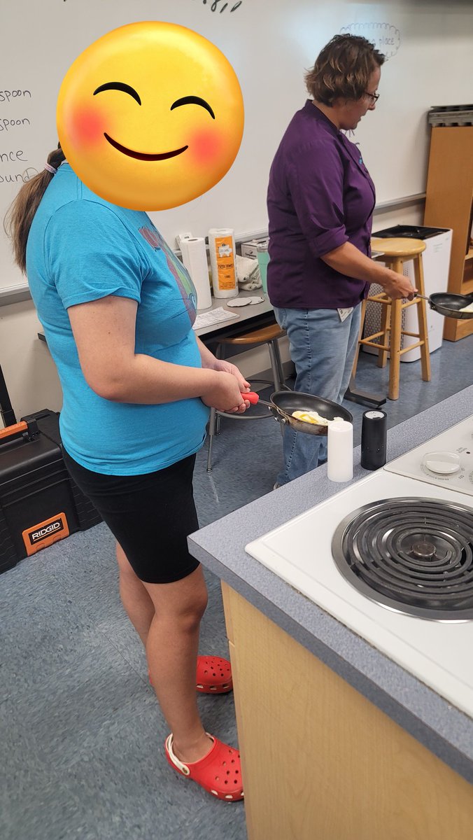 MaryCateHenry's tweet photo. The summer transition enrichment opportunity has had an eggcellent week. Thank you to Chef Liddick and Melissa Miller for the hands-on experiences in culinary arts and daily living skills! https://t.co/5PqcSZ4gPt